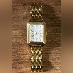 Raquel Three-Hand Date Gold-Tone Stainless Steel Watch